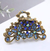 Retro Flowers Small Hair Claw Clip for Women Lady Vintage Alloy Rhinestone Hair Jaw Clips Hairpin Fancy Hair Barrette Cl