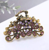 Retro Flowers Small Hair Claw Clip for Women Lady Vintage Alloy Rhinestone Hair Jaw Clips Hairpin Fancy Hair Barrette Cl