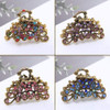 Retro Flowers Small Hair Claw Clip for Women Lady Vintage Alloy Rhinestone Hair Jaw Clips Hairpin Fancy Hair Barrette Cl