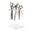 esowemsn 6 Holes Clear Acrylic Scissors Holder Rack Salon Shear Holder Hairdresser Scissor Combs Clips Desktop Organizer