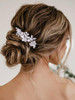 Catery Bride Wedding Hair Vine Pearl Bridal Hairpieces Leaf Headpiece Accessories for Women and Girls ASilver