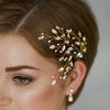 Evild Wedding Hair Pieces Pearl Hair Pins Gold Bridal Hair Accessories for Women