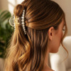 Casdre Pearl Hair Claw Clips Gold Hair Clips for Women Pack of 2