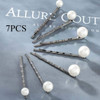 BARTOSI Pearl Bride Wedding Hair Clips Bridal Hair Pins Hair Pieces Prom Hair Accessories for Women and Girls Pack of 7