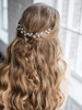 JEAIRTS Wedding Hair Vine Silver Pearl Bridal Hair Pieces Sparkle Rhinestone Prom Accessories for Brides