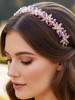 Formery Rhinestone Headband Pink Crystal Headbands Beaded Headpiece Accessories for Women and Girls