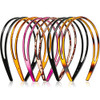 Chuangdi 6 Pieces Plastic Plain Headband for Women Double Row Headband Teeth Comb Hair Bands Tortoise Shell DIY Hair Hoo