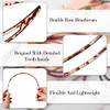 Chuangdi 6 Pieces Plastic Plain Headband for Women Double Row Headband Teeth Comb Hair Bands Tortoise Shell DIY Hair Hoo