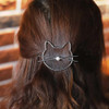 Fdesigner Cat Hair Clips Gold Fashion Hair Barrette Jewelry Cute Hairpins Accessories for Women and Girls Silver