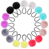 WILLBOND 16 Pieces Pom Pom Hair Ties Elastic Hair Band Fur Ball Scrunchy Fluffy Ponytail Holders for Women Hair Accessor