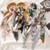 Outyua Bow Detachable Hair Scarf Scrunchies Flower Chiffon Elastic Scrunchy Hair Ties Satin Ponytail Bowknot Scrunchies