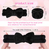 WSYUB Makeup Headbands 1pcs Black Spa Headband Fluffy Bow Tie Headband Microfiber Face and 2Pcs Wrist Spa Wash Band Abso