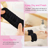 WSYUB Makeup Headbands 1pcs Black Spa Headband Fluffy Bow Tie Headband Microfiber Face and 2Pcs Wrist Spa Wash Band Abso