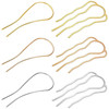 SHEHARUHI 6 Pieces Metal Hair Side Combs and Gold Silver U Shaped French Twist Hair Comb Pins Forks for Vintage Updos Bu