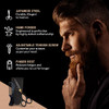 Ontaki Japanese Steel Beard Hair Trimming Scissors 55 In Black Finger Rest Tension Knob for Hair Mustache Scissors Alloy
