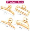 AIBEE Large Metal Hair Claw Clips 4pcs Nonslip Big Gold Hair Clamps with Strong Hold for Thick and Thin Hair for Women a