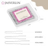 JASVERLIN U Shaped Bobby Hair Pin Silver Bun Clips Bunheads Hairpins for Women Girls Updo White Accessories Large Long M