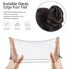 Zonon Hair Nets 50Pcs Invisible Elastic Edge Mesh 50cm Individual Package for Women Bun Suitable Occasions with 40Pcs U