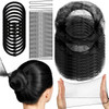 Hair Nets for Buns by YGDZ 40pcs Invisible 20Inch Elastic Mesh Set UShaped Pins Hair Bands for Ballet Dance Women Girls