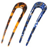 French Hair Pins Tortoise Shell French Hair Forks U Shaped French Pins 2 Prong Hair Sticks Acetate Chignon Pin for Women