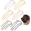 Chuangdi 6 Pcs French Twist Hair Pin Metal Hair Forks Clip U Shaped Updo Bun Comb 4 Prong Twist Side Comb for Buns Women