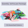 JFFX 30 Pcs Colorful Snap Hair Clips 2 Inch Nonslip Metal Hair Barrettes in 10 Assorted Colors