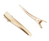 Metal Gold Color Single Prong Alligator Hair Clip for DIY Craft Women Girl Hair Decoration 45mm
