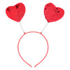 Lurrose Heart Headband Valentines Day Headband Red Sequin Loveshaped Head Boppers Party Hair Accessoires for Holiday Fes