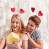 Lurrose Heart Headband Valentines Day Headband Red Sequin Loveshaped Head Boppers Party Hair Accessoires for Holiday Fes