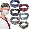 WILLBOND 6 Pieces Nursing Headbands with Buttons for Nurses Doctor Women Boho Bandana Headbands Wide Stretch Head Wraps
