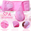 Hoteam 24 Pcs Spa Facial Spa Headband Bulk Skincare Headband Adjustable Face Wash with Tape Terry Cloth Stretch for Make