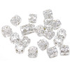 Honbay 20PCS Silver Rhinestone Hair Rings Dreadlocks Beads Braid Cuffs Braiding Hair Jewelry Triangle Hollow Out