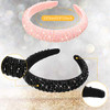 Syhood 5 Pcs Rhinestone Padded Headband Valentines Crystal Diamond Beaded Bling Glitter Headband Wide Edge Headwear Rhin
