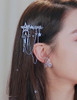 E EMZHOLE Rhinestone Hair Clip with Silver Chain Tassel Bling Cluster Headpiece for Bride and Women Hair Accessories