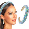 Sinalty Rhinestone Headbands Bling Crystal Beaded Headband Thick Padded Hairbands Fashionable Handmade Hair Accessories