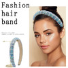Sinalty Rhinestone Headbands Bling Crystal Beaded Headband Thick Padded Hairbands Fashionable Handmade Hair Accessories