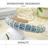 Sinalty Rhinestone Headbands Bling Crystal Beaded Headband Thick Padded Hairbands Fashionable Handmade Hair Accessories