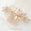 Foyte Crystal Bride Wedding Hair Comb Leaf Bridal Headpieces Rhinestone Hair Pieces Pearl Bridesmaid Side Combs Hair Acc