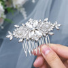 Foyte Crystal Bride Wedding Hair Comb Silver Flower Bridal Headpieces Leaf Hair Pieces Rhinestone Bridesmaid Side Combs