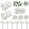 Waydress 12 Pieces Rose Flower Hair Clip Rose Brooch Floral Clips Mexican Flower Hair Pins Accessories for Women Mothers