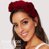 Firuilo Wide Headband Rose Flower Hairband Red Velvet Hair Accessories for Women Type A
