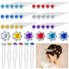 Chuangdi 30 Pieces Rhinestone Hair Pins Bridal Wedding Crystal Clips Rose Flower Crystal U Shaped Bobby Pins Decorative