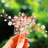 GORAIS Bridal Hair Comb Rose Gold Pearl Wedding Hair Accessories Hair Pieces for Brides and Women
