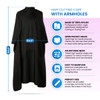 Hair Cutting Cape with Armholes Professional 100 Nylon Black Salon Cape Lightweight WaterResistant Hairdresser Smock for