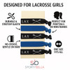 Girls Blue Hair Accessories No Crease Hair Elastics Set Lacrosse Gift