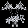 3 Pieces Bride Wedding Hair Comb Rhinestone Silver Bridal Hair Side Comb Crystal Hair Pieces Hair Pin Accessories for Wo