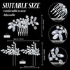 3 Pieces Bride Wedding Hair Comb Rhinestone Silver Bridal Hair Side Comb Crystal Hair Pieces Hair Pin Accessories for Wo