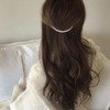 Yheakne Boho Crystal Crescent Moon Hair Barrette Rhinestone Headpiece for Women and Girls Silver