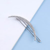 Yheakne Boho Crystal Crescent Moon Hair Barrette Rhinestone Headpiece for Women and Girls Silver