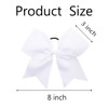 Caenagrion 18 PCS 8 Large White Cheer Hair Bows Ponytail Holder Elastic Band Handmade for Cheerleaders Teen Girls Colleg